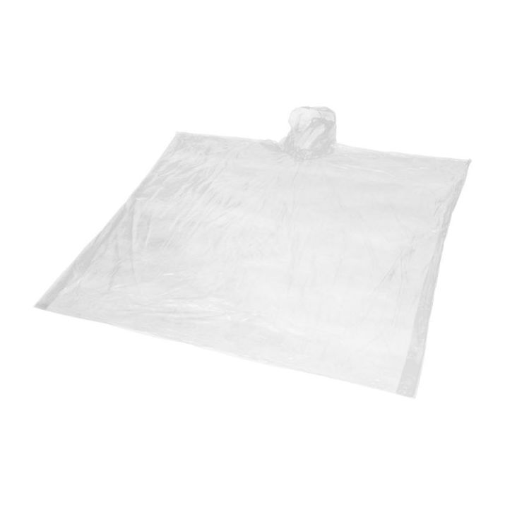wegwerp regenponcho met opbergtasje - wit