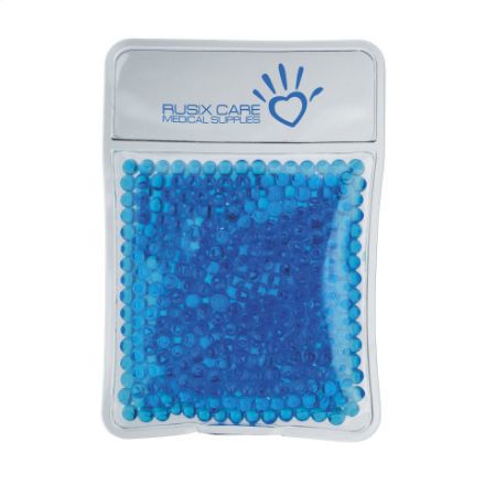 transparante warmtepad gevuld met gelparels. - blauw