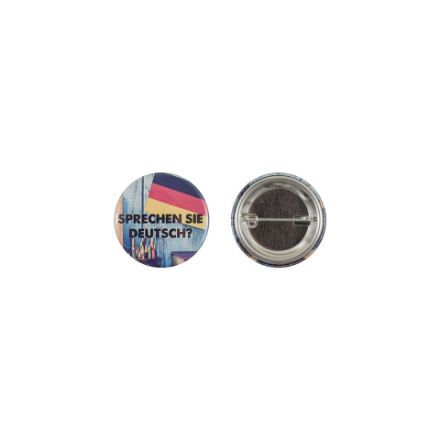 Metalen button 37mm met dubbel gezekerde speld