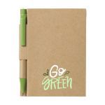 milieuvriendelijk, mini notitieboekje. - groen