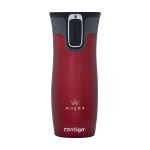 dubbelwandige thermobeker rvs binnenwand 470 ml - rood