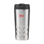 dubbelwandige, rvs thermosbeker met deksel 300 ml - zilver