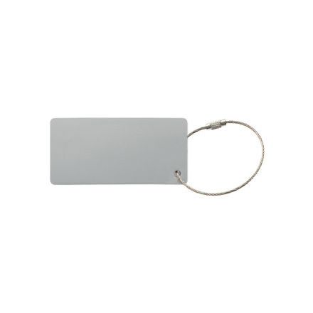 aluminium, rechthoekig bagagelabel met ijzerdraad