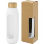 fles van 600 ml in borosilicaatglas siliconen grip