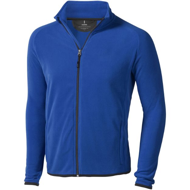 heren micro fleece jas - blauw