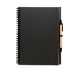 notitieboek met 70 vel blanco gerecycled papier. - zwart