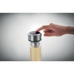 glazen drinkfles met thermometer pole 390 ml