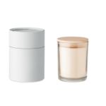 geurkaars vanille in glazen houder met deksel