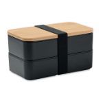 lunchbox in pp en bamboe deksel baaks 2200 ml - zwart
