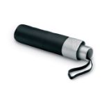 21 inch ovouwbare paraplu in hoes - zwart