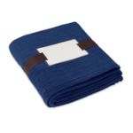 fleece deken fleo met lint - blauw