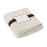 fleece deken fleo met lint - beige