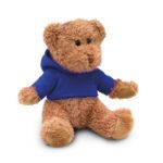 pluche teddybeer in een sweater met capuchon. - blauw