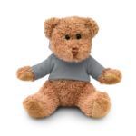 pluche teddybeer in een sweater met capuchon. - grijs