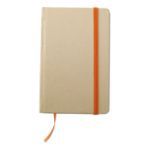 a6 notitieboekje van gerecycled materiaal. - oranje