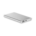 powerbank 4000 mah van aluminium. - zilver