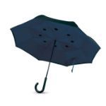 23 inch reversible paraplu, dubbellaags - blauw