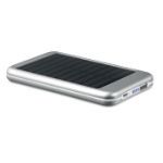 powerbank 4000 mah van aluminium met solar. - zilver