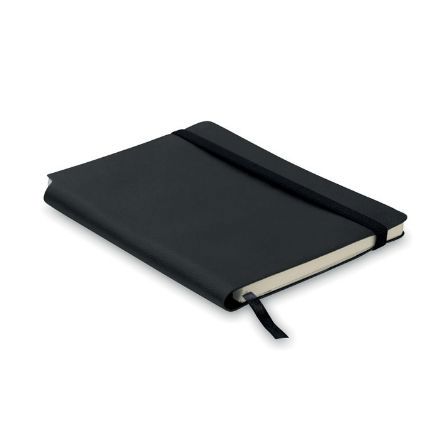 a5 notitieboek met zachte pu kaft. - zwart