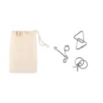 set van 3 denkspelletjes in katoenen tasje.