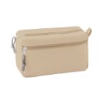 make-up tas met dubbele rits. - beige