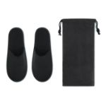 flip flap hotelslippers in pouch - zwart