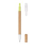 2-in-1 kartonnen balpen en highlighter duo