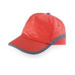 cap met reflecterende band 100% katoen - rood