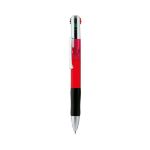 balpen 4-kleuren met metalen clip - rood