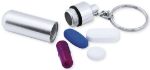 sleutelhanger met aluminium pillenhouder