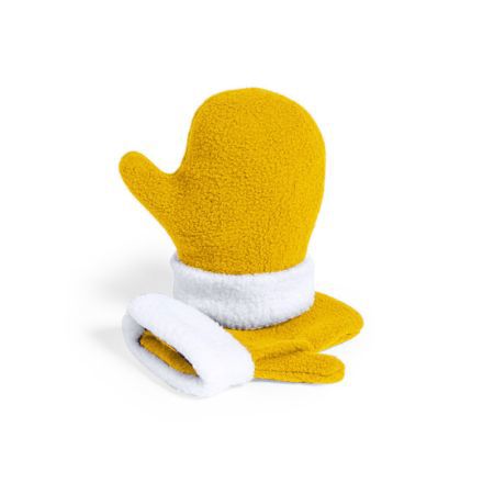 kinder fleece handschoen, 1 maat - geel