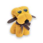 absorberende handdoek in vorm van hondje - geel