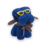 absorberende handdoek in vorm van hondje - blauw
