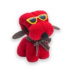 absorberende handdoek in vorm van hondje - rood