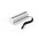 aluminium zaklamp 9 leds - zilver