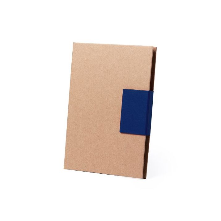 zelfklevend notitieblok, met pen, gerecycleerd - blauw