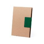 zelfklevend notitieblok, met pen, gerecycleerd - groen
