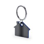 rvs sleutelhanger huisje - blauw