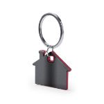 rvs sleutelhanger huisje - rood