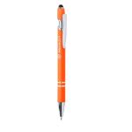 aluminium stylus pen lekor blauwe inkt - oranje