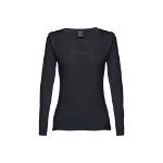 thc buc t-shirt vrouwen lange mouw 150 gr katoen - zwart