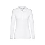 bern polo lange mouwen vrouwen 210 gr katoen wit