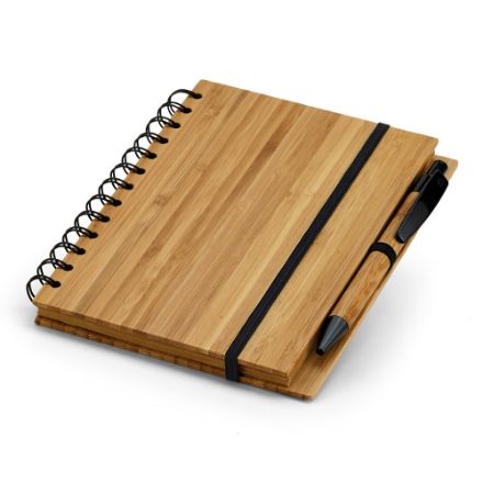 notitieboekje met balpen bamboe songa