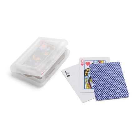 kaartspel in kunststof doosje - blauw