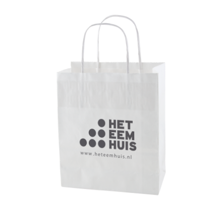 papieren tas wit en bruin 240x120x310 mm