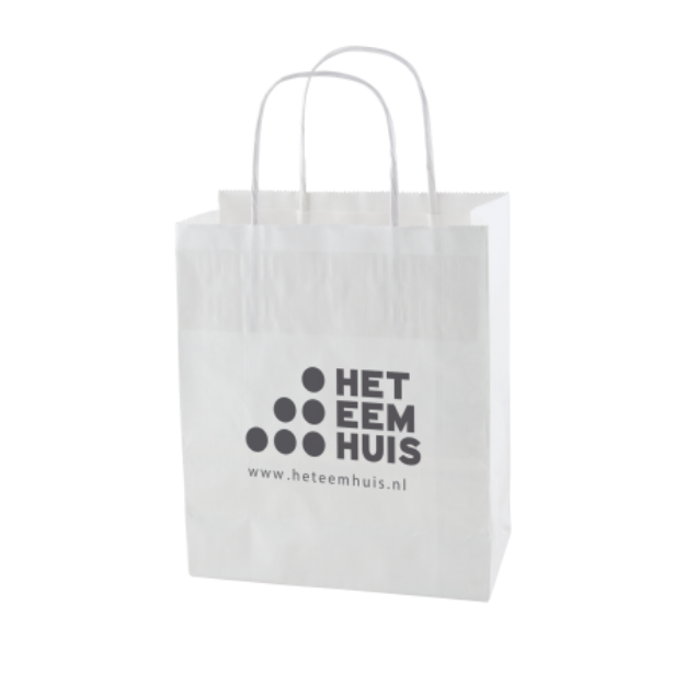 papieren tas wit en bruin 240x120x310 mm