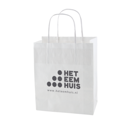 papieren tas wit en bruin 320x120x400 mm
