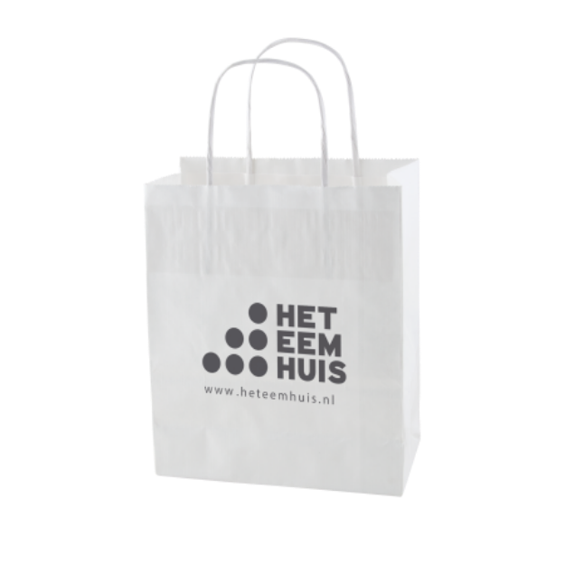 papieren tas wit en bruin 320x120x400 mm