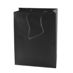 matte papieren tas zwart en wit 160x190x80 mm - zwart