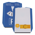 parkeerschijf ijskrabber, winkelwagenmuntje en ban